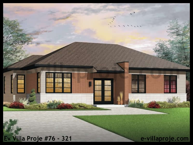 Tek Katlı 127 m² Müstakil Villa Projesi (#76-321)