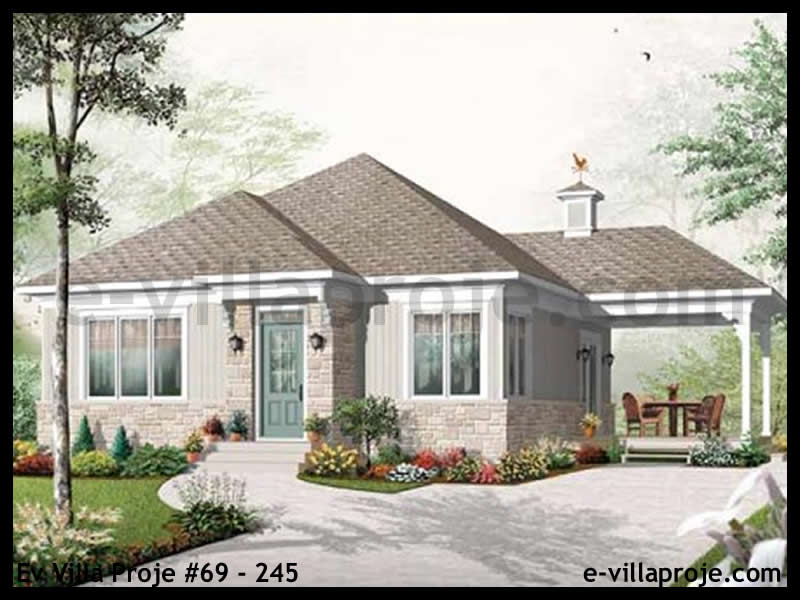 Tek Katlı 90 m² Müstakil Villa Projesi (#69-245)